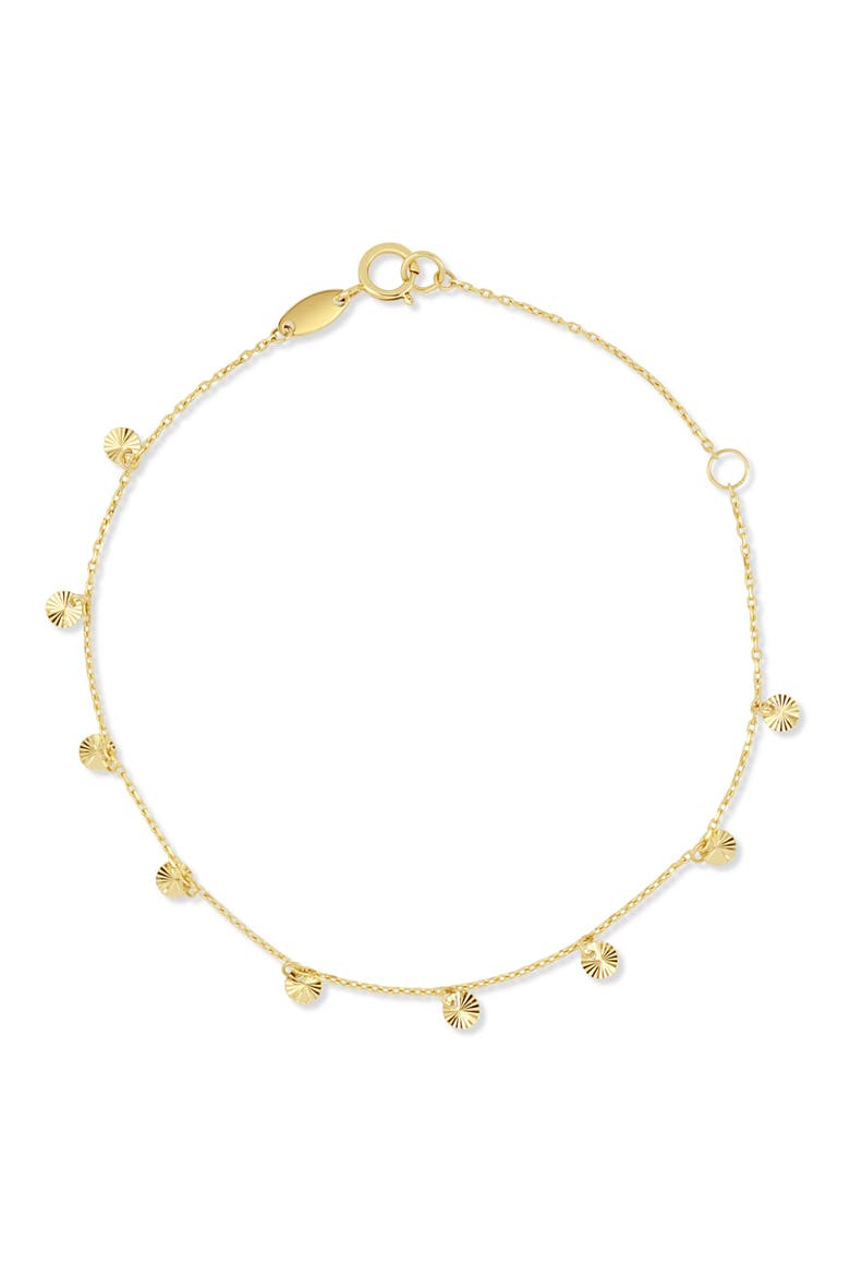 14K Gold Disc Station Bracelet, Main, color, 14K YELLOW GOLD