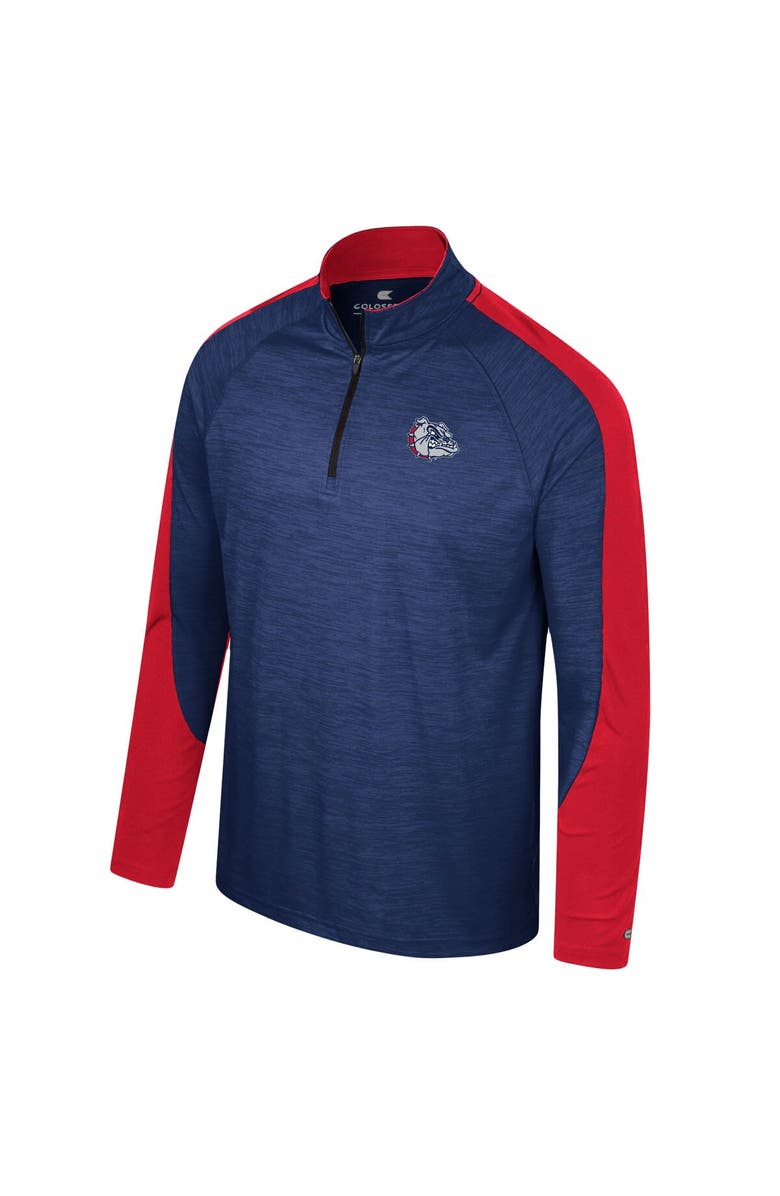 COLOSSEUM Men's Colosseum Navy Gonzaga Bulldogs Langmore Raglan Quarter-Zip Top, Alternate, color, 