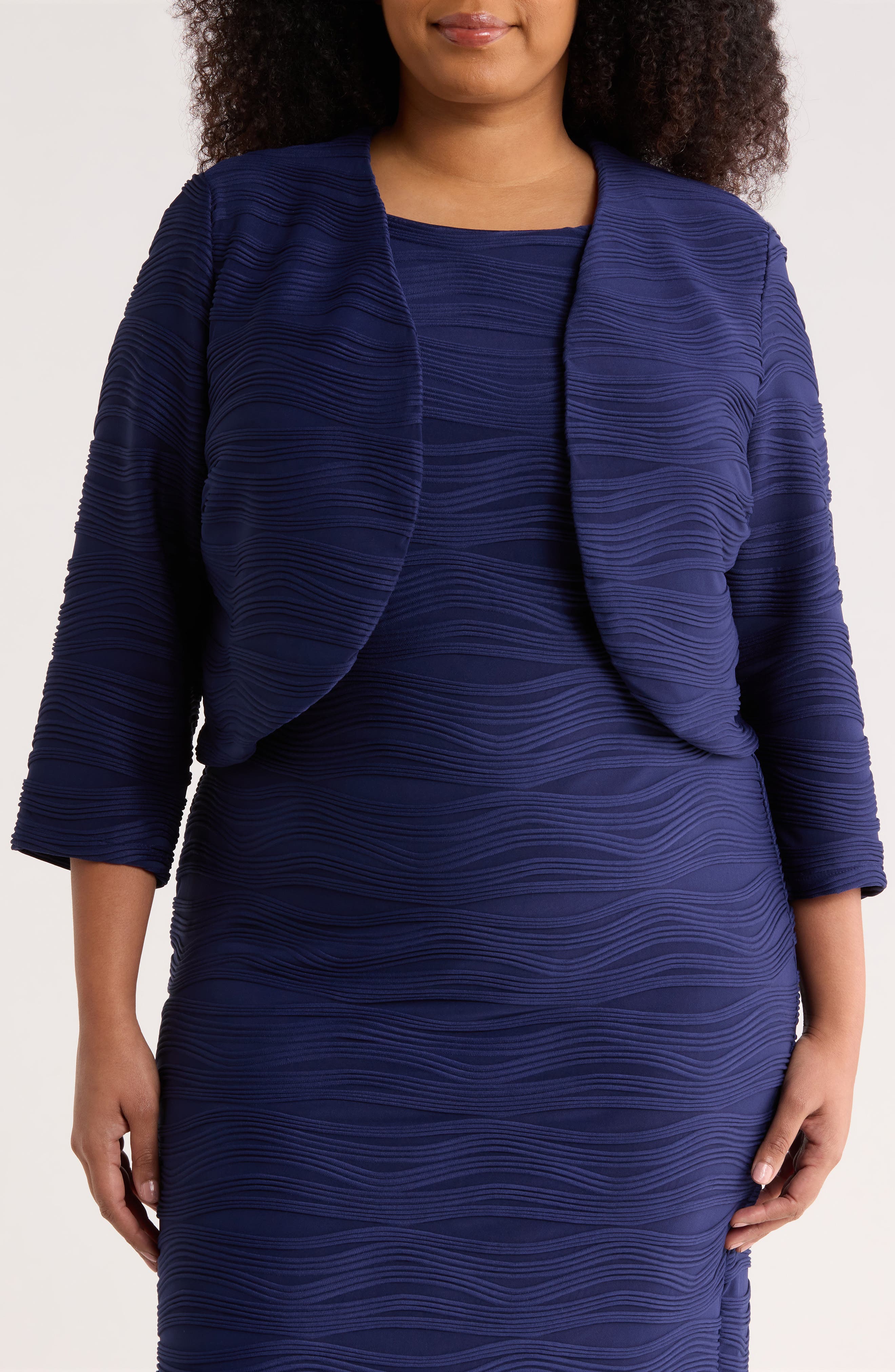 Three-Quarter Sleeve Knit Shrug