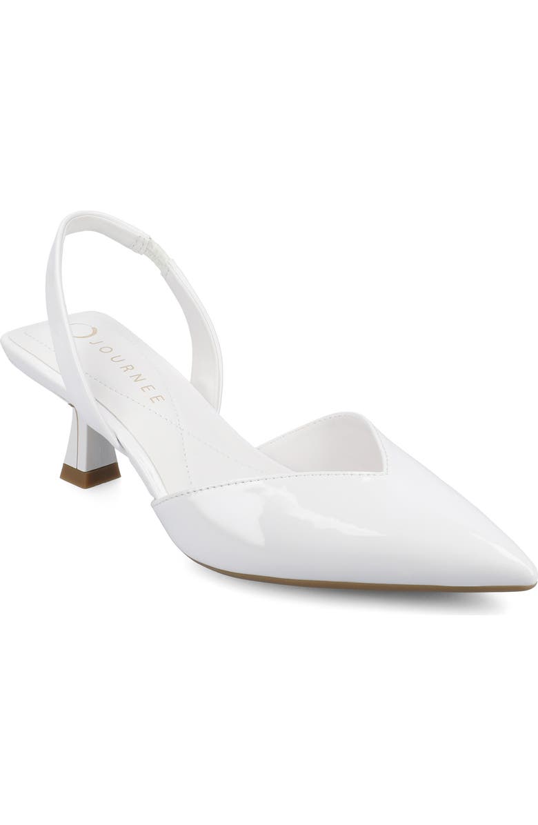 Journee Collection Fallon Slingback Pump, Main, color, White