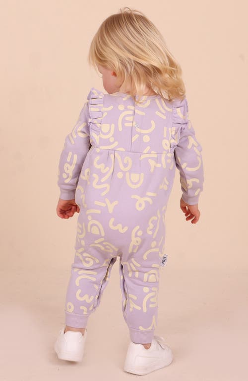 Tiny By Tiny Tribe Wiggle Frill Fleece Romper In Purple
