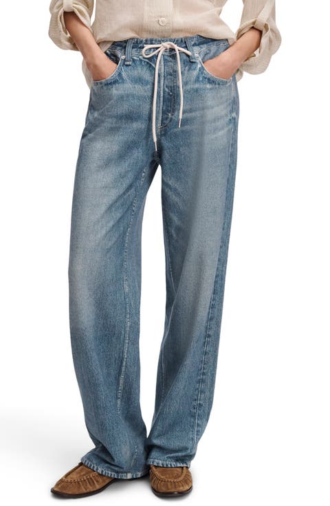 rb Miramar Pull-On Wide Leg Cotton Terry Sweatpant Jeans