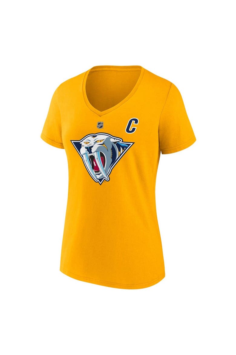 Women's Fanatics Branded Roman Josi Yellow Nashville Predators Special Edition 2.0 Name & Number V-Neck T-Shirt, Alternate, color, Yellow