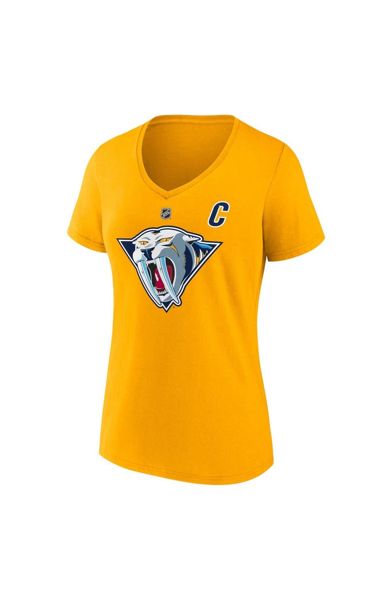 FANATICS Women's Fanatics Branded Roman Josi Yellow Nashville Predators Special Edition 2.0 Name & Number V-Neck T-Shirt, Alternate, color, Yellow