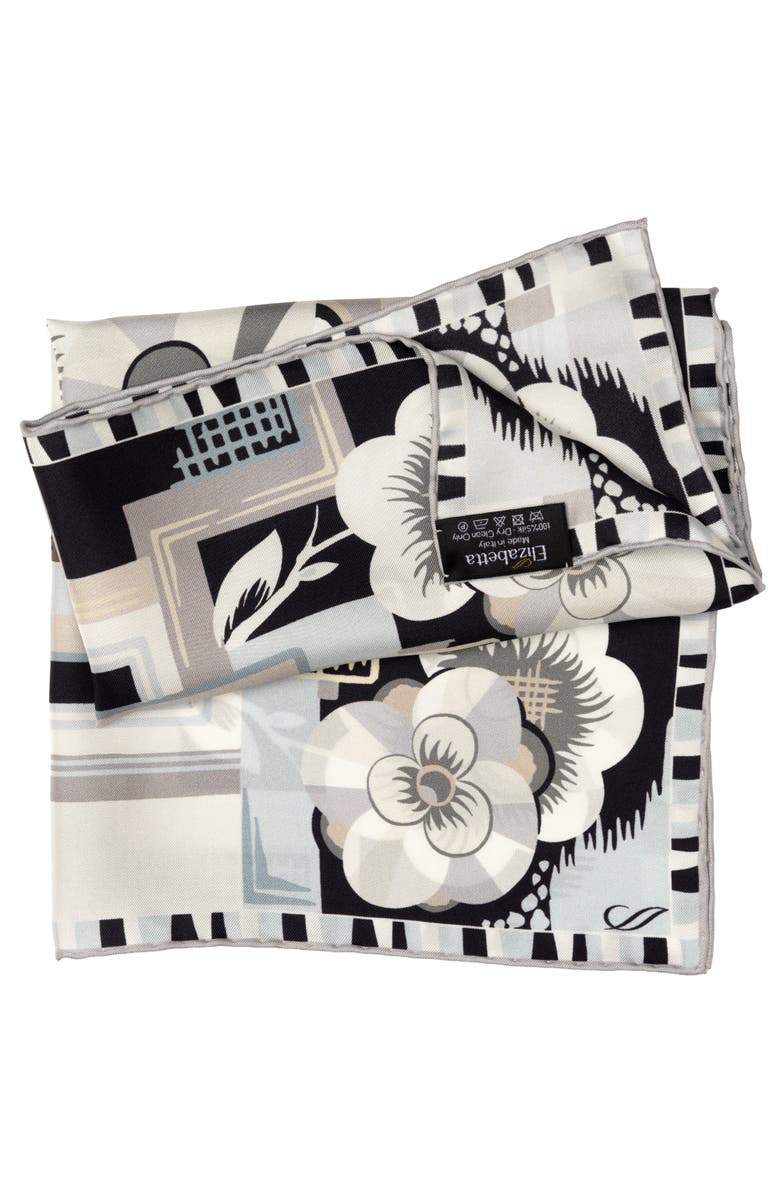 Elizabetta Piero - Silk Pocket Square for Men, Alternate, color, Grey