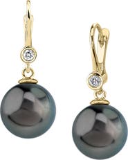 The Pearl Source Tahitian South Sea Pearl & Diamond Michelle Earrings