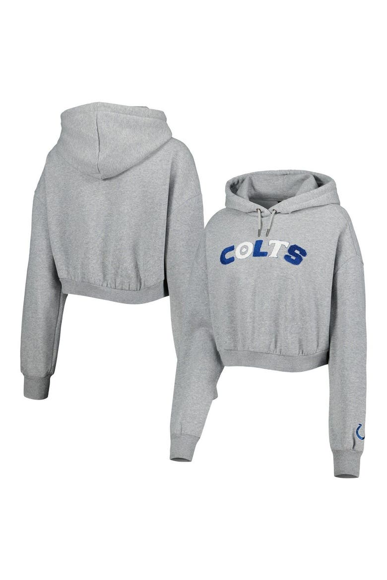 Women's The Wild Collective Gray Indianapolis Colts Cropped Pullover Hoodie, Main, color, Heather Gray