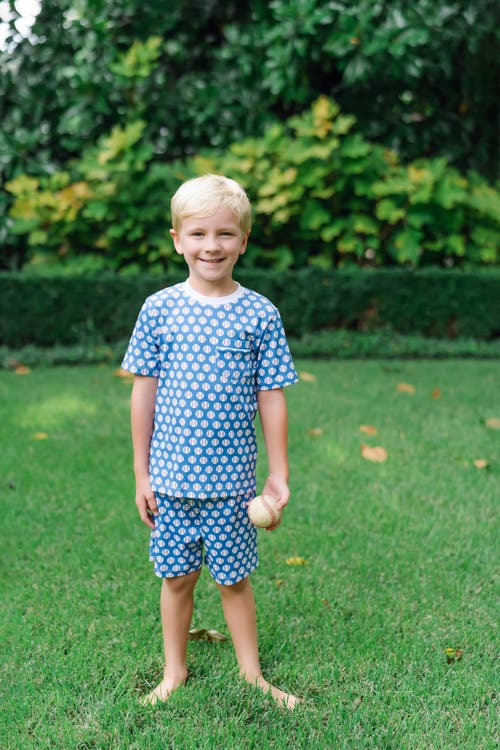 Lila And Hayes Charles Boys' Short Set In Baseball Grandslam