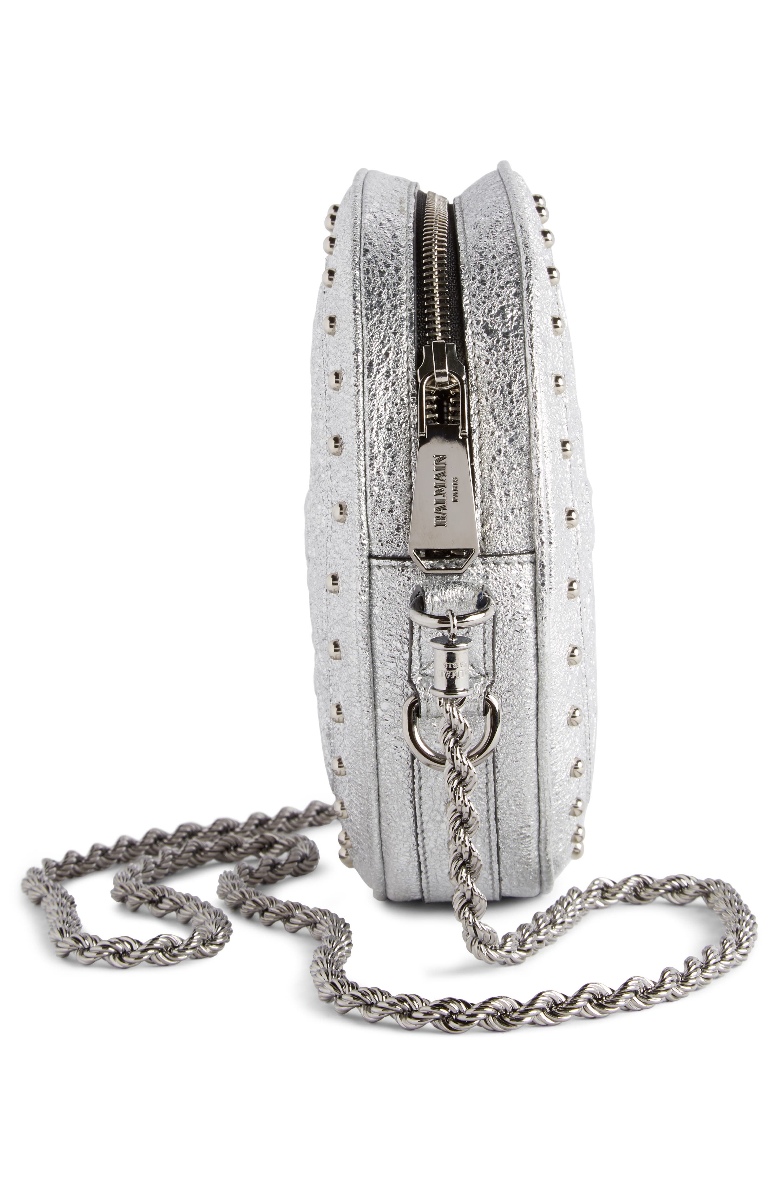 Balmain Renaissance Leather Crossbody Bag, Alternate, color, 