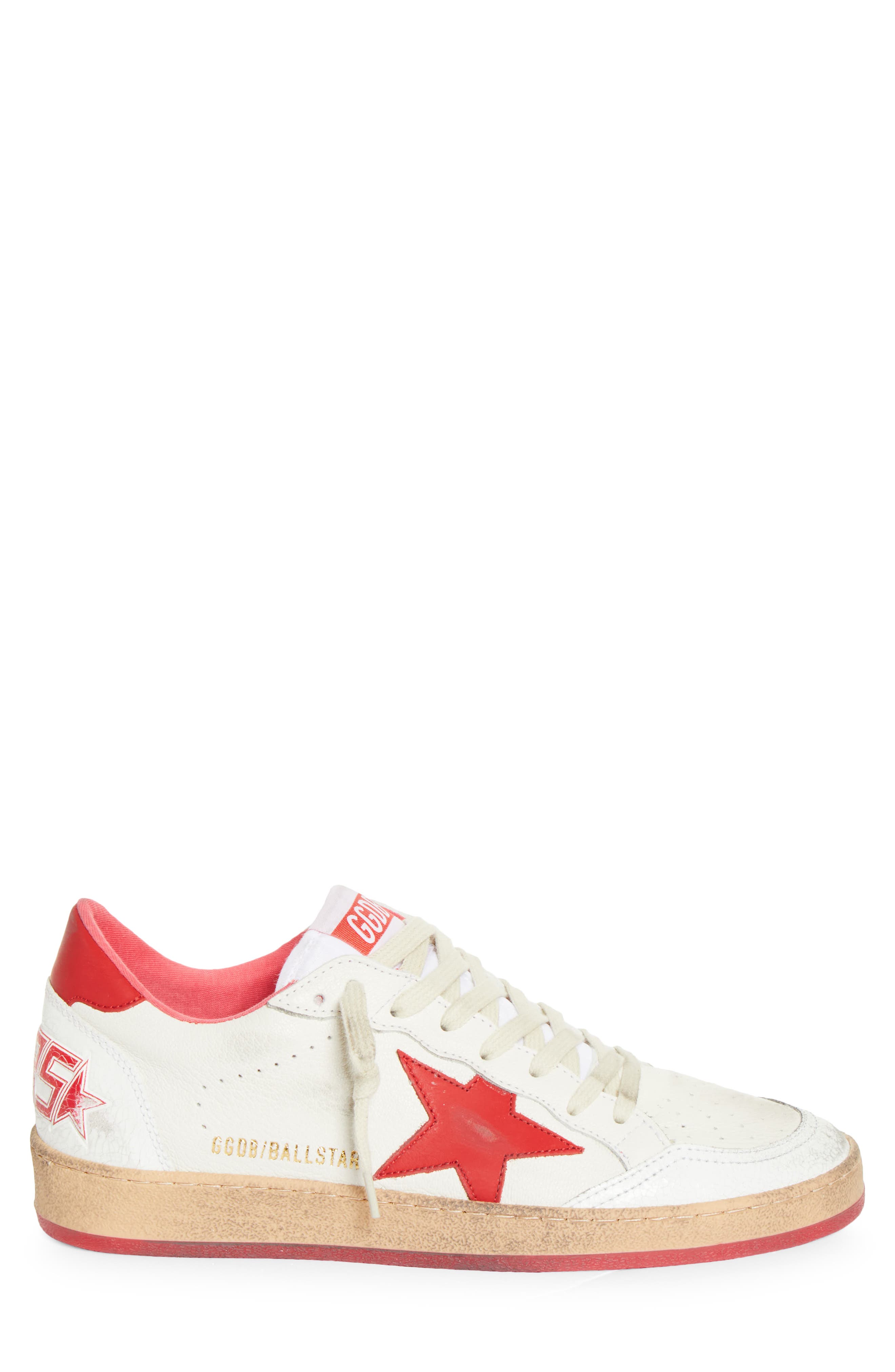 Golden Goose Ball Star Low Top Sneaker, Alternate, color, White/ Strawberry Red