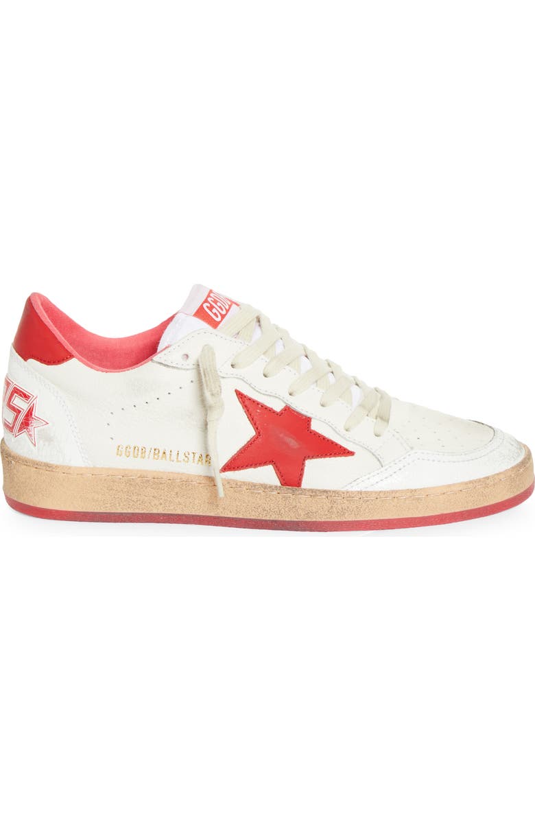 Golden Goose Ball Star Low Top Sneaker, Alternate, color, White/ Strawberry Red