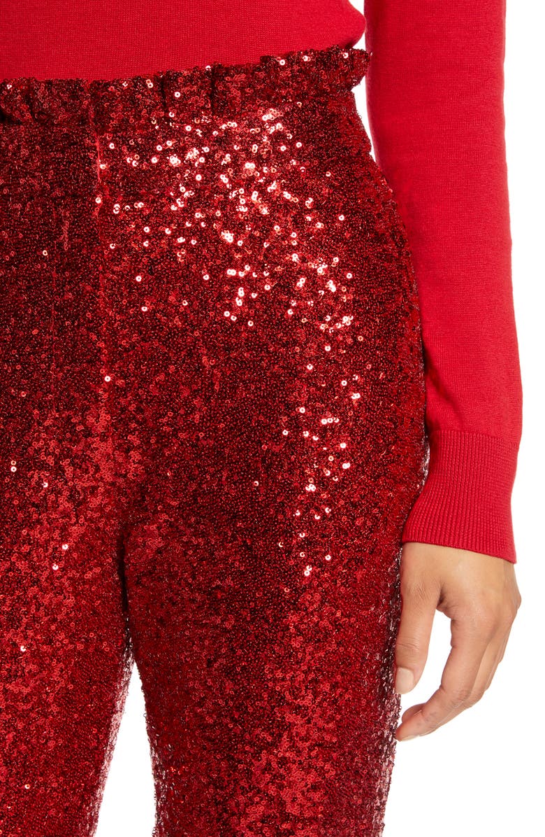 Halogen<sup>®</sup> x Atlantic-Pacific Sequin Paperbag Pants, Alternate, color, 
