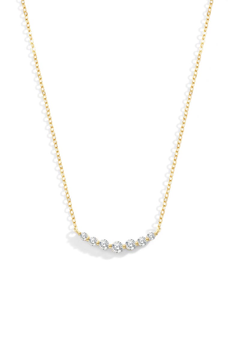 Classic Arc Cubic Zirconia Necklace, Main, color, 18k Gold Over Sterling Silver