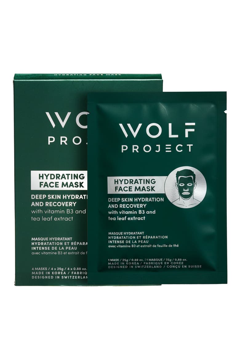4-Pack Hydrating Sheet Masks, Main, color, GREEN