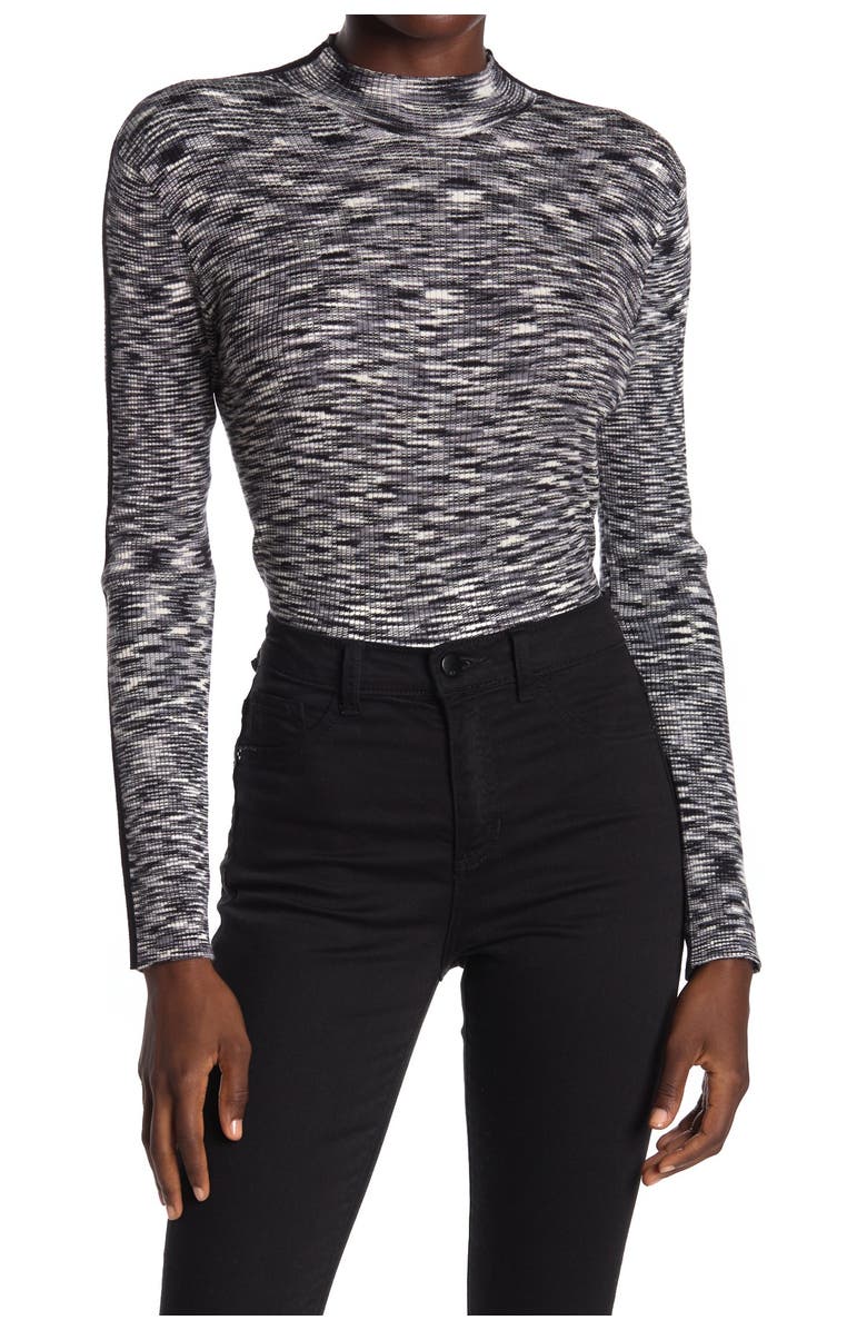 T Tahari Ribbed Long Sleeve Mock Neck Top, Main, color, 