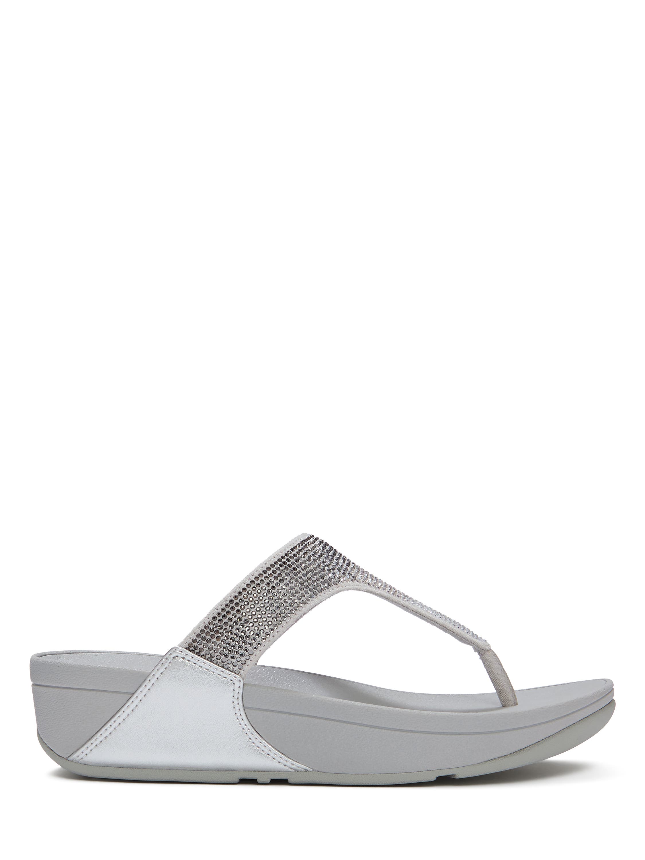 Lulu Ombre Crystal Toe-Post Sandals, Alternate, color, Silver