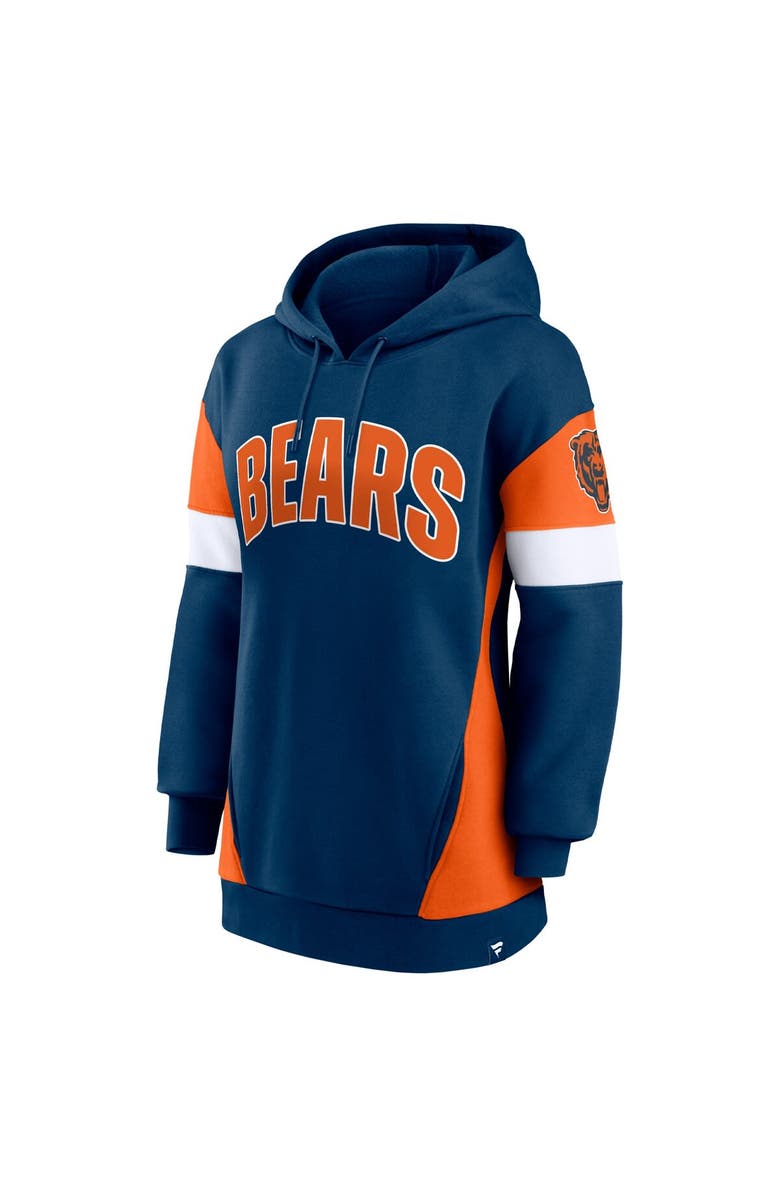 FANATICS Women's Fanatics Branded Navy/Orange Chicago Bears Lock It Down Pullover Hoodie, Alternate, color, 