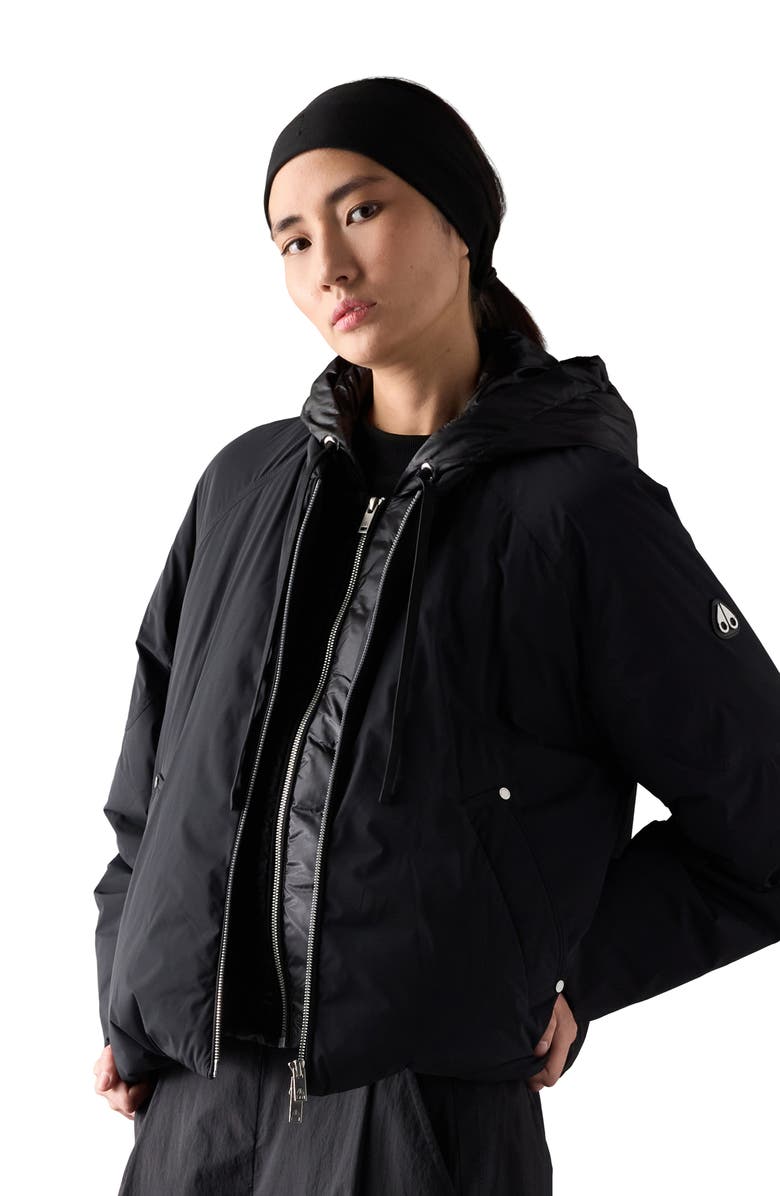 Moose Knuckles Tegan Water Repellent Layered Down Bomber Jacket, Alternate, color,