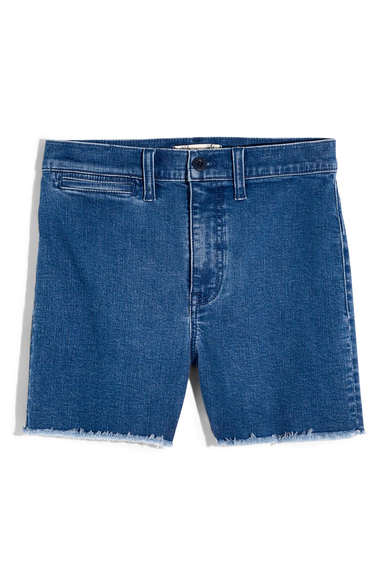 Madewell Emmett High Waist Rainbow Stitch Denim Shorts, Alternate, color,