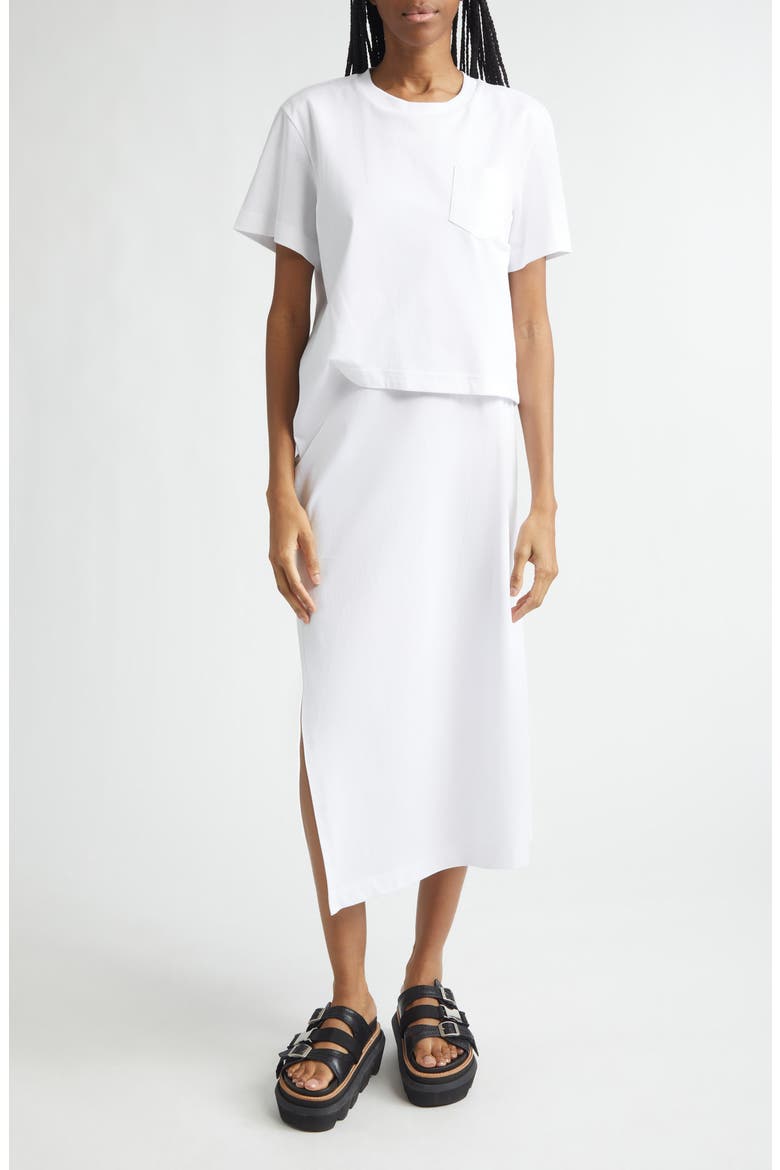 Cotton Jersey Dress, Main, color, WHITE