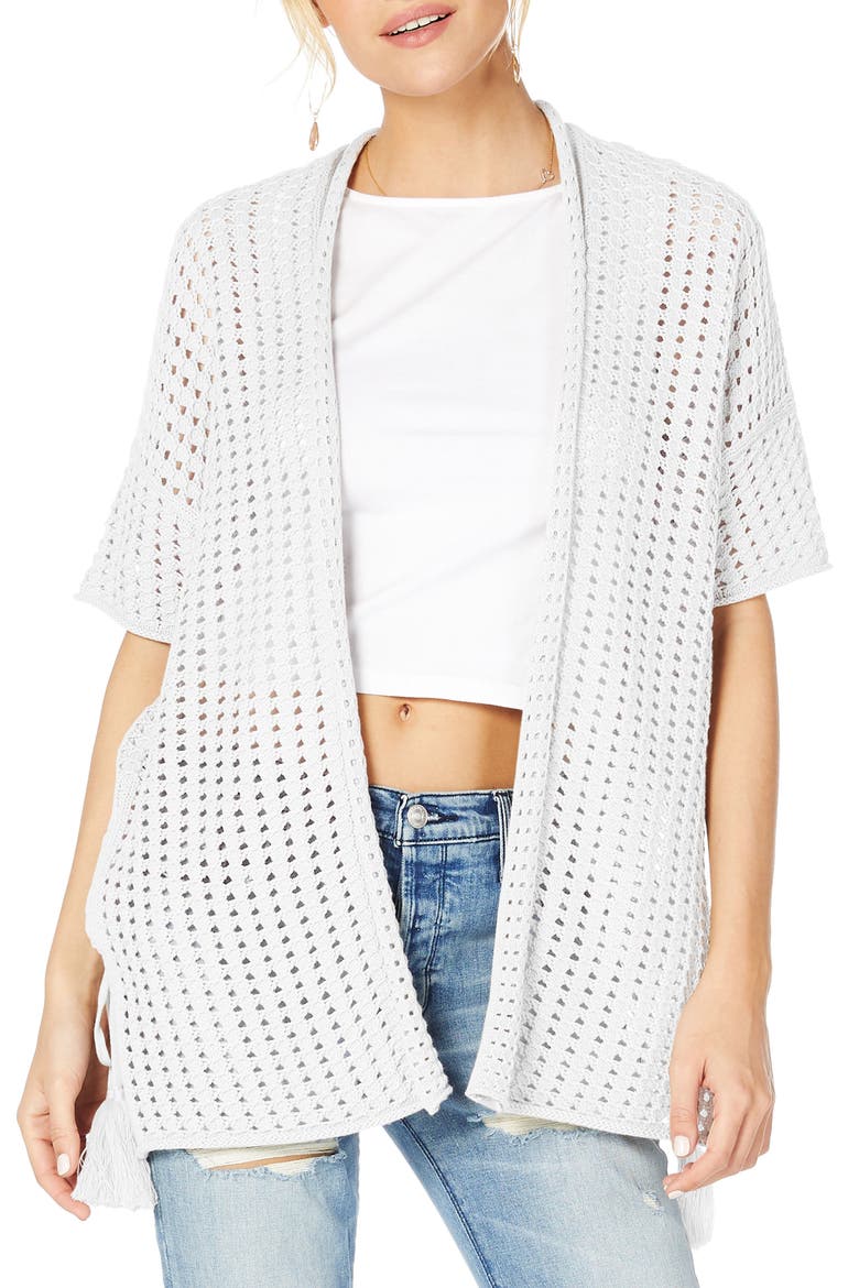 Open Cotton Sweater, Main, color, WHITE