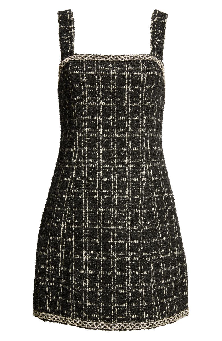 Alice + Olivia Liran Embellished Tweed Minidress, Alternate, color, 