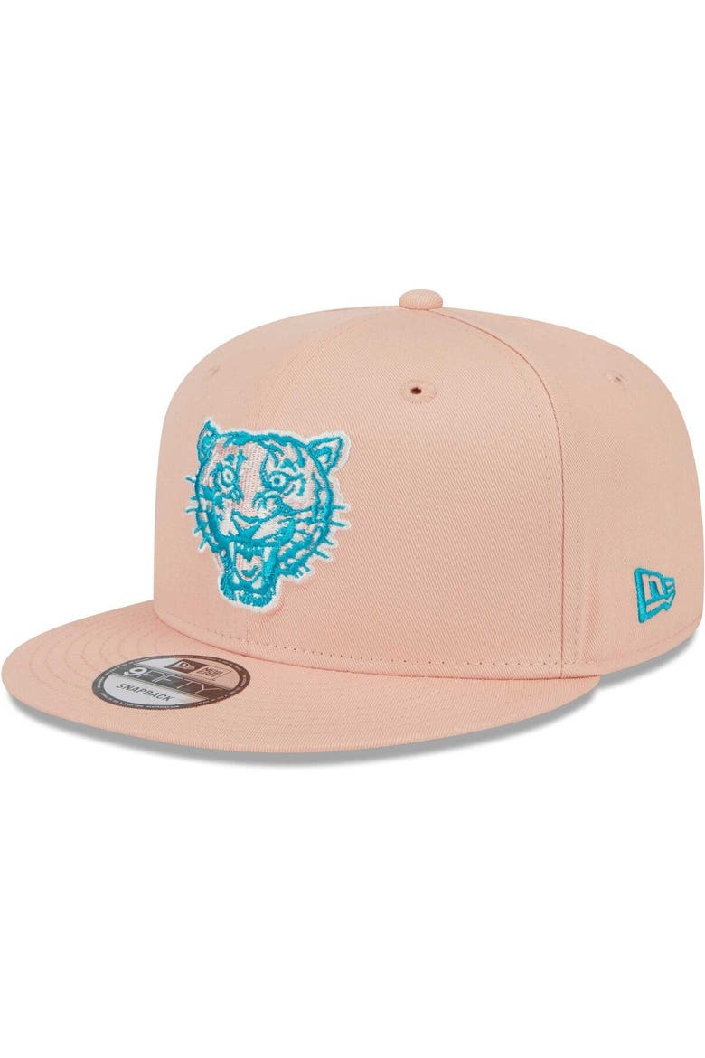 Men's New Era Pink Detroit Tigers  Sky Aqua Undervisor 9FIFTY Snapback Hat, Alternate, color, Pink