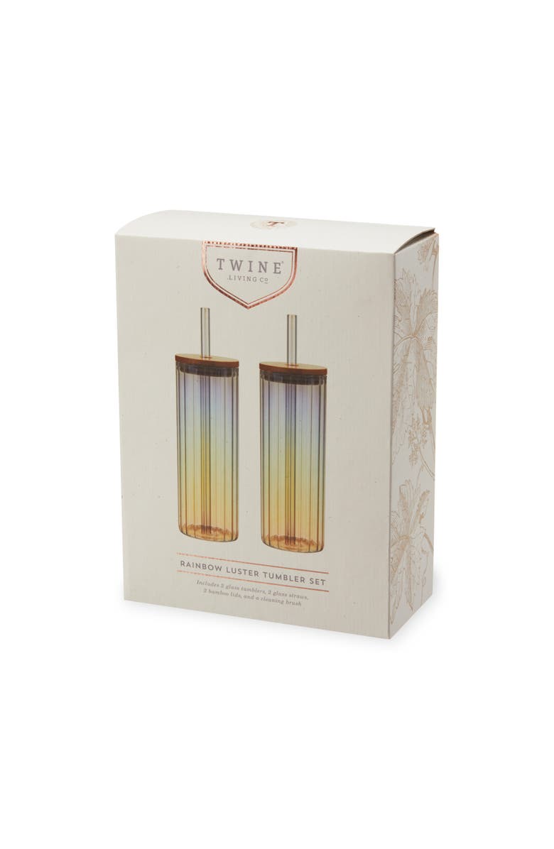 TWINE Rainbow Luster Tumblers Set of 2, Alternate, color, Clear