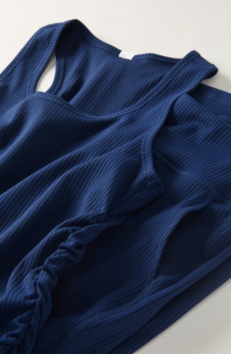 Zella Girl Kids' On Pace Rib Tank & Pants Set, Alternate, color, Blue Estate