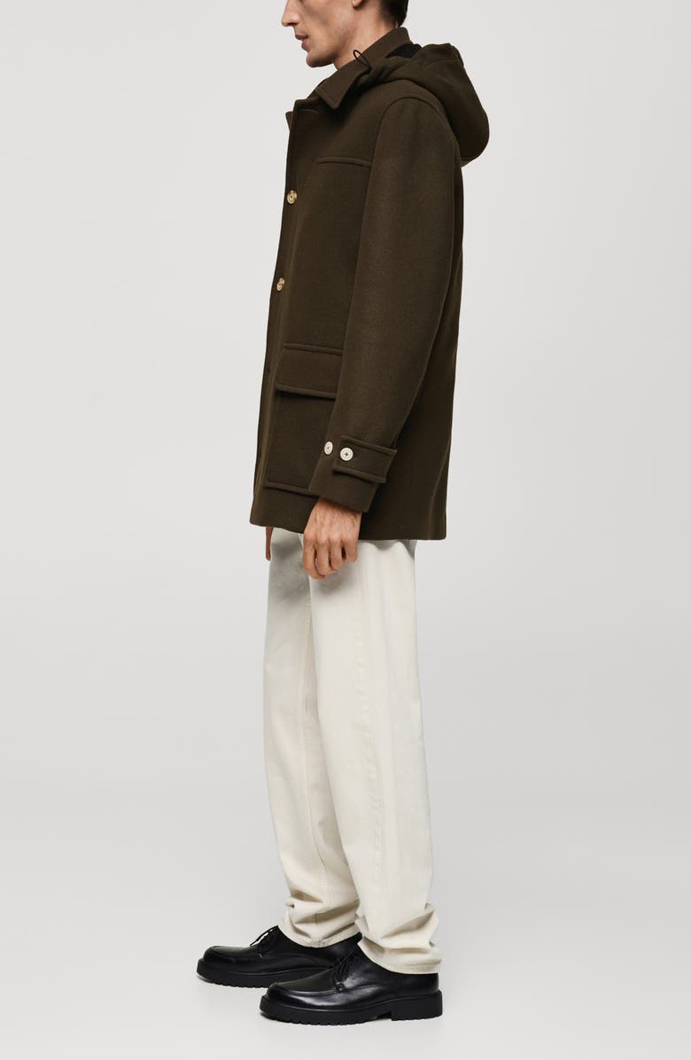 MANGO Wool Blend Coat with Removable Hood, Alternate, color, 