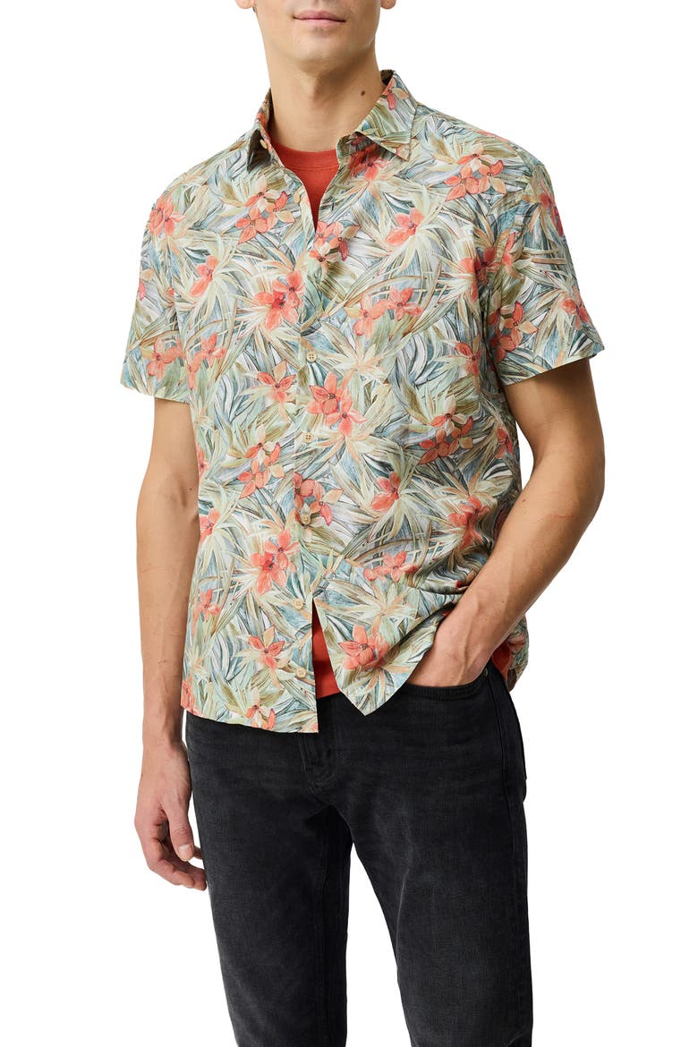 Riverina Floral Short Sleeve Button-Up Shirt, Main, color, BOTANICAL