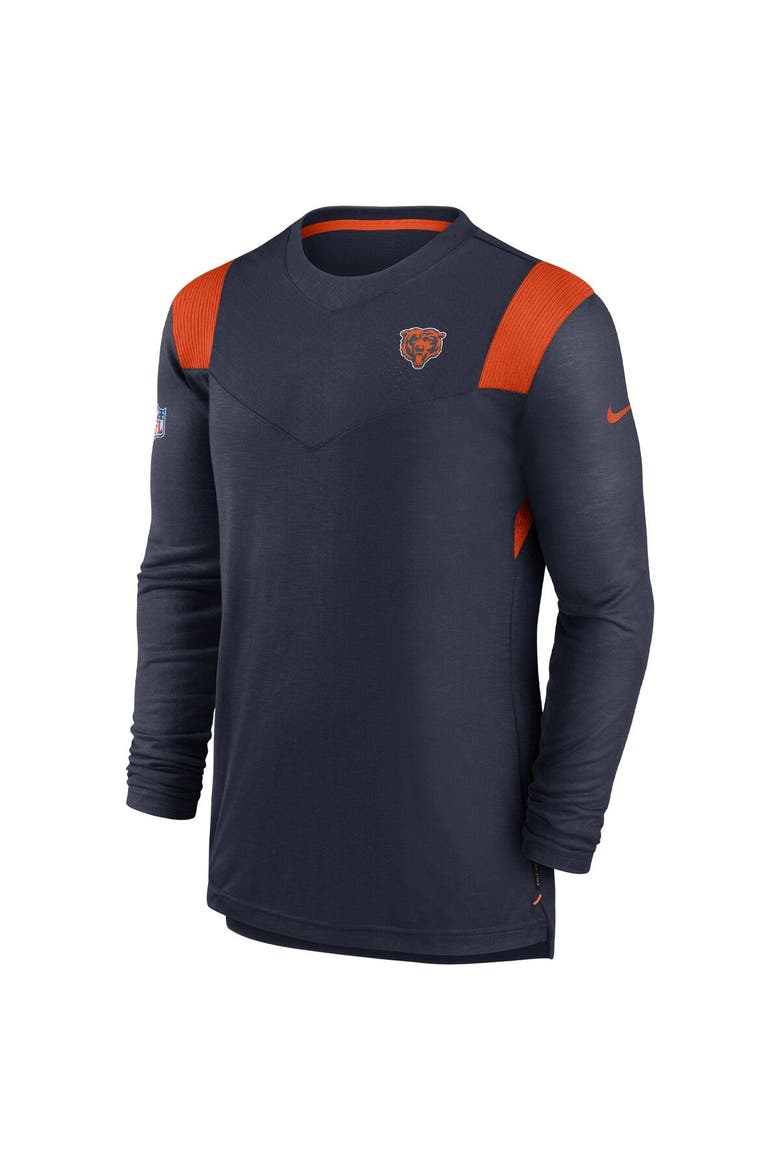 Men's Nike Navy Chicago Bears Sideline Tonal Logo Performance Player Long Sleeve T-Shirt, Alternate, color, Navy