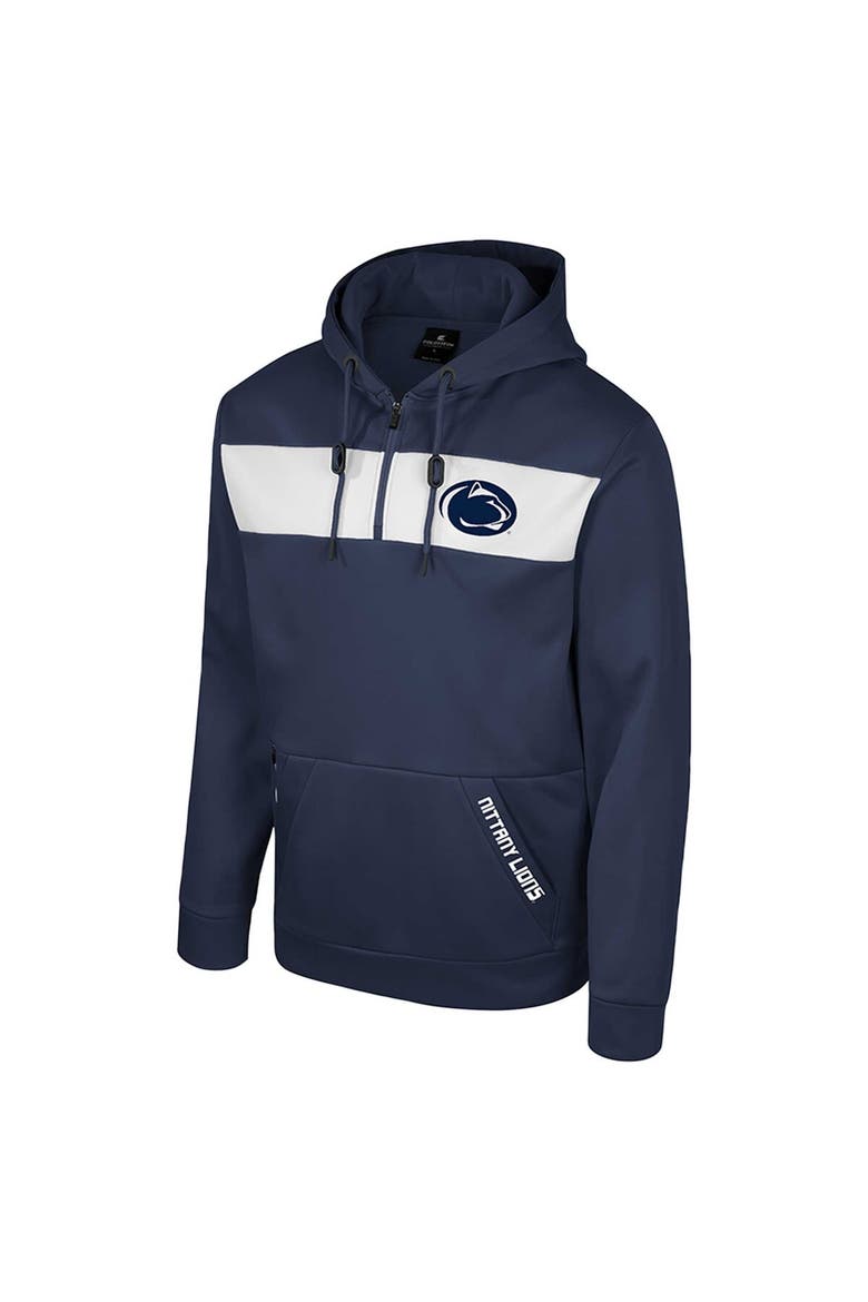 Men's Colosseum  Navy Penn State Nittany Lions Quarter-Zip Hoodie, Alternate, color, Navy