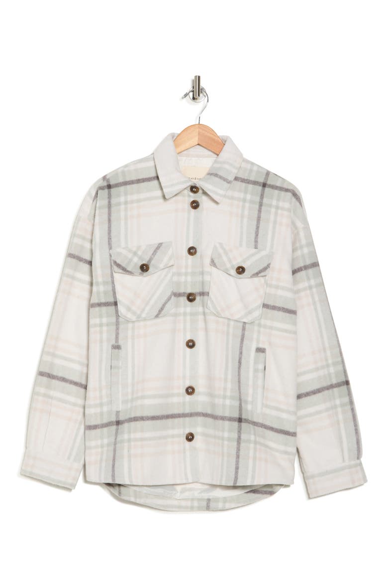 Plaid Shacket, Alternate, color, CREAM SAGE