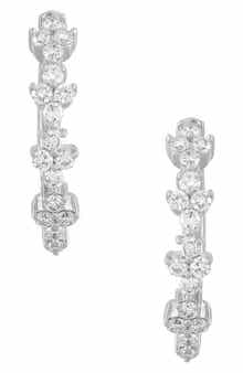 Frankie & Zoe 10K White Gold Lab Grown Diamond Huggie Hoop Earrings