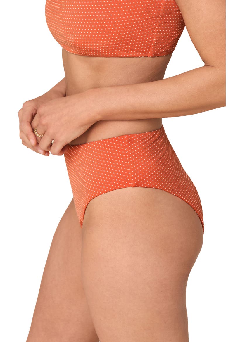 The '90s High Waist Bikini Bottoms, Alternate, color, MARMALADE