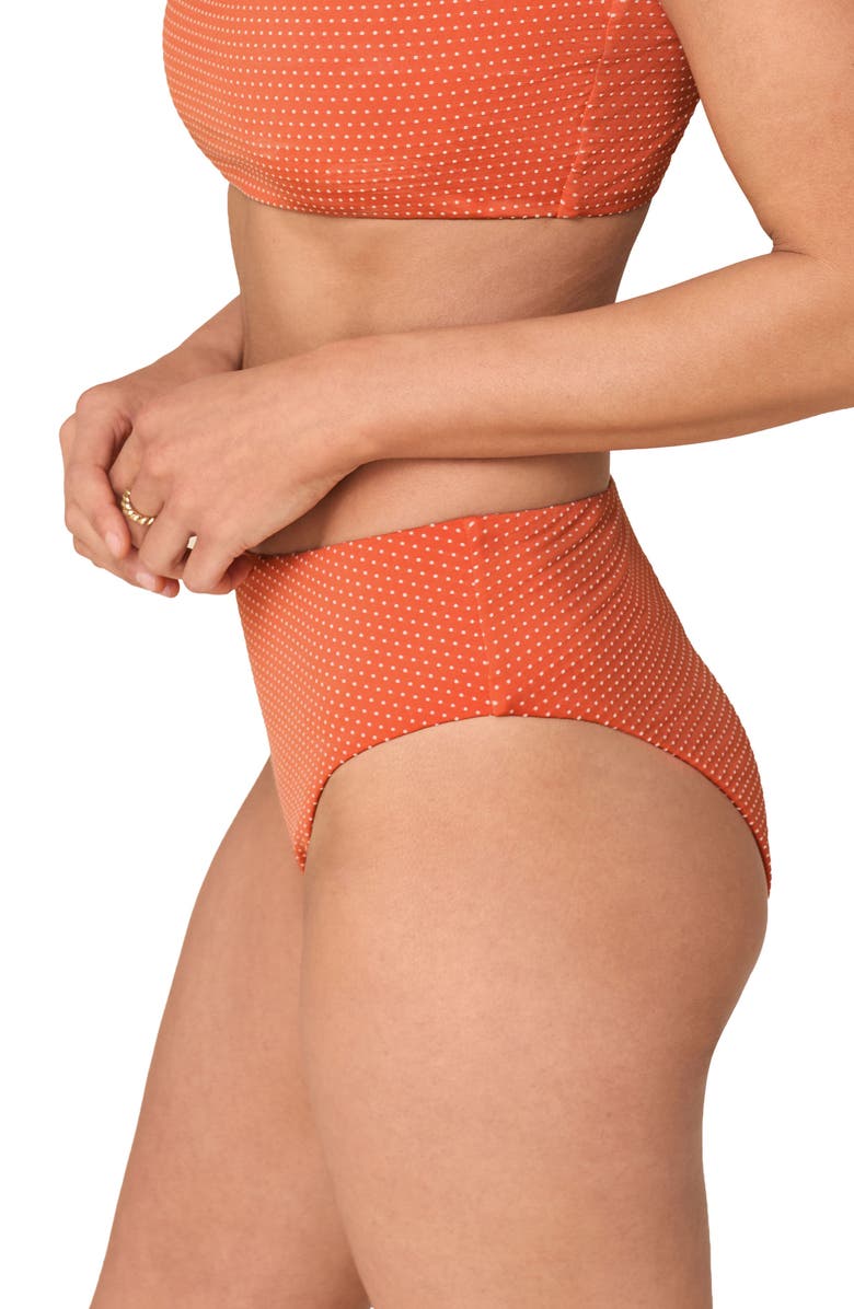 Andie The '90s High Waist Bikini Bottoms, Alternate, color, Marmalade