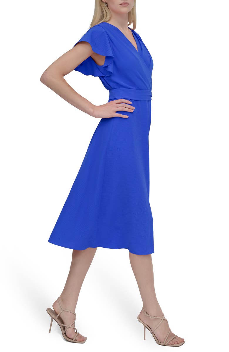 DKNY Flutter Sleeve Midi Dress, Alternate, color,