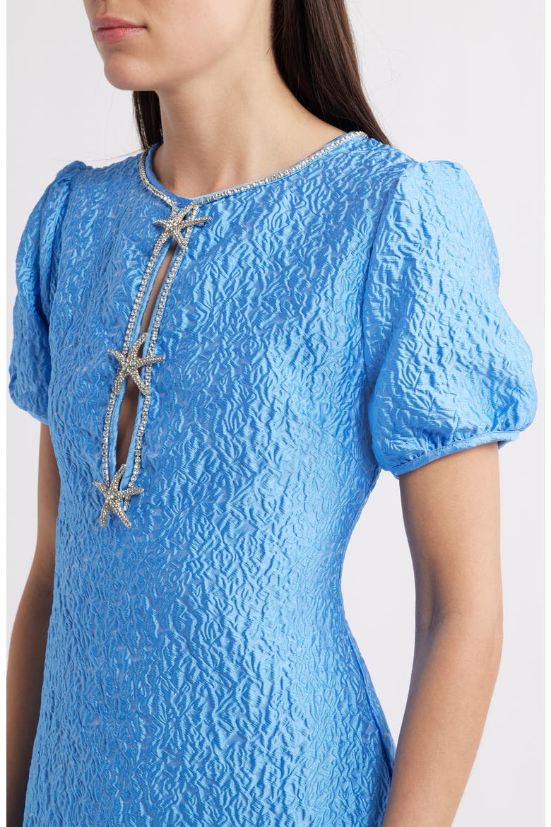 Reef Jacquard Midi Dress, Alternate, color, BLUE