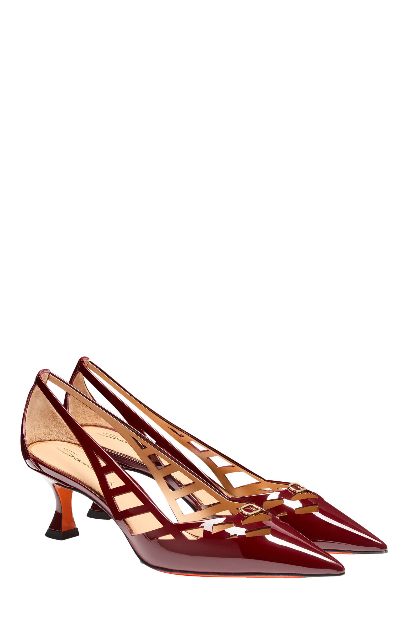 Women's  patent leather mid-heel pump - image 4