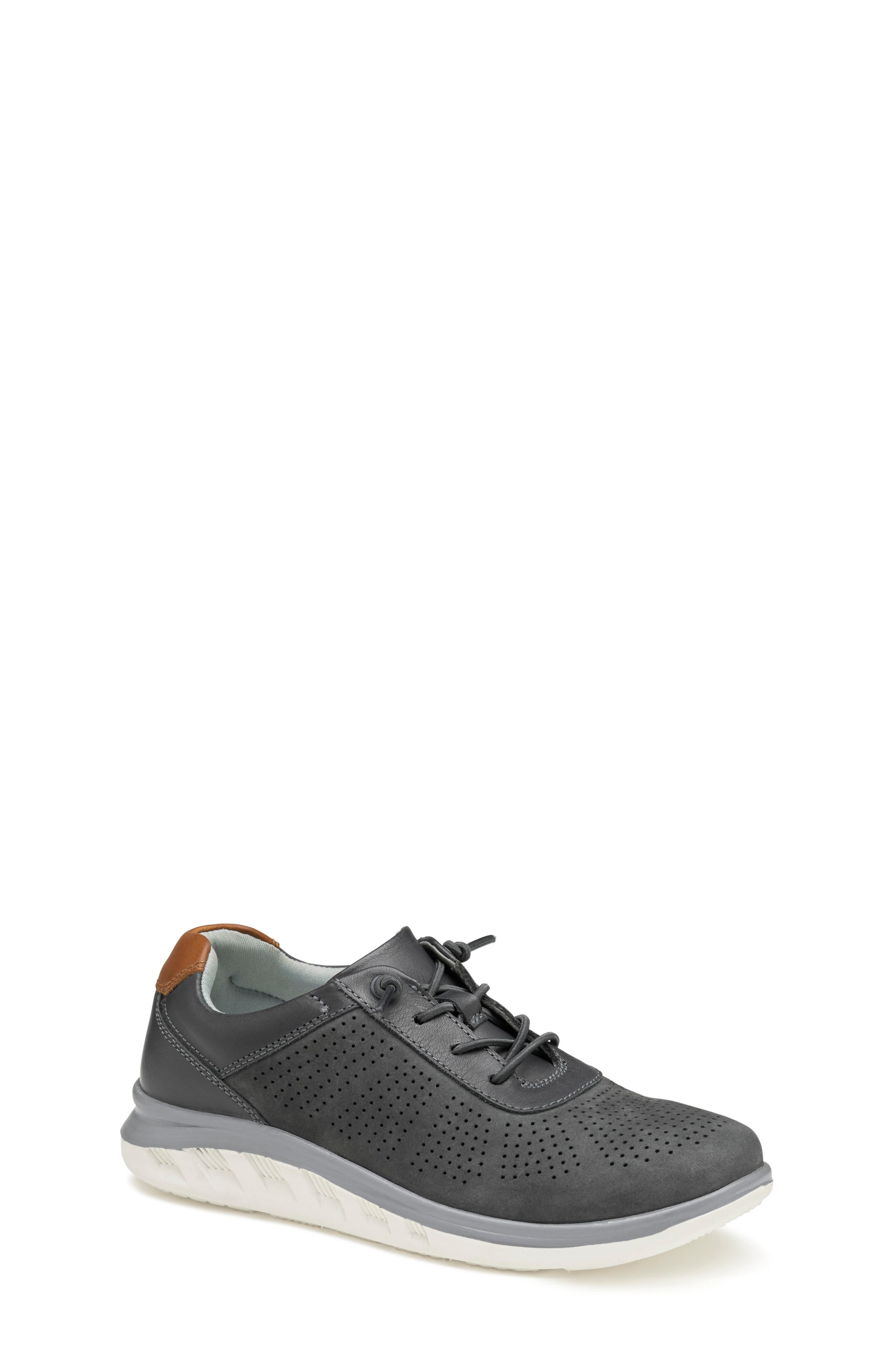 Johnston 
Murphy Kid
s Activate U-Throat Sneaker, Main, color, Gray Full Grain