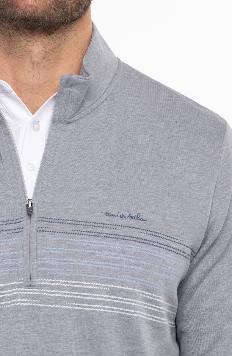 TravisMathew Travel More Long Sleeve Knit Half Zip Pullover, Alternate, color, Heather Grey