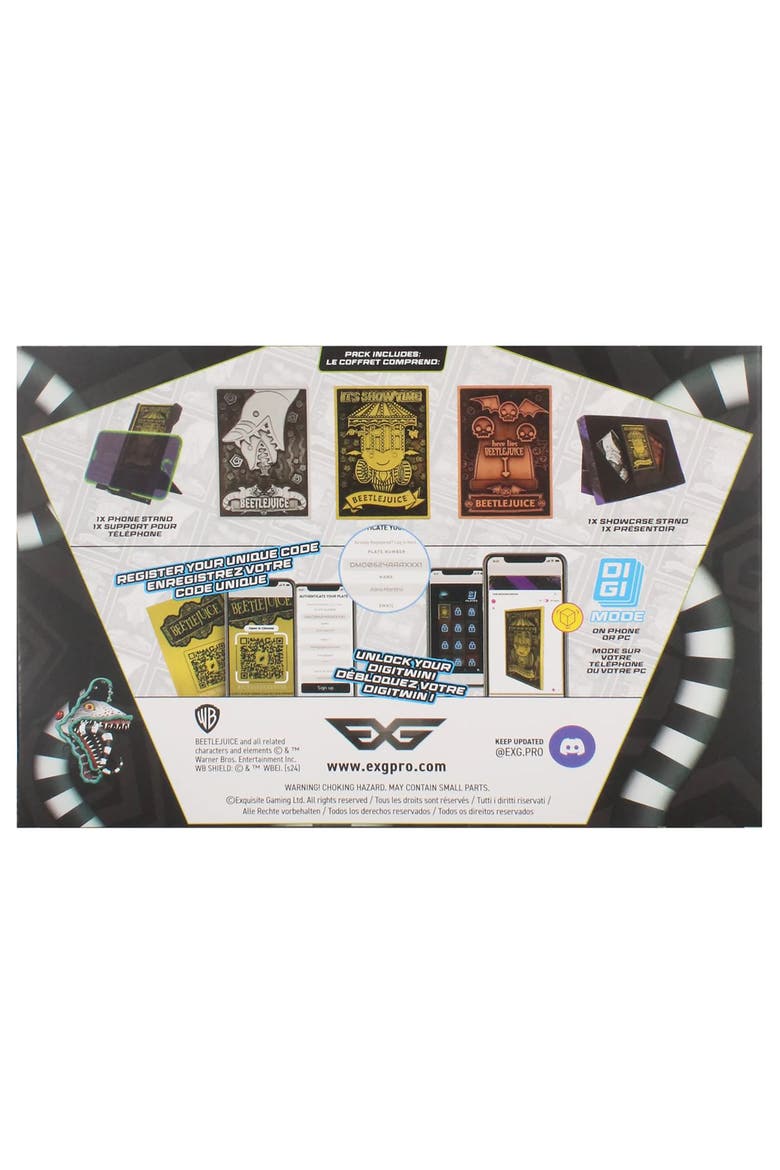 Digiplate Starter Pack Beetlejuice 3 Metal Cards Phone Stand, Alternate, color, Multicolored