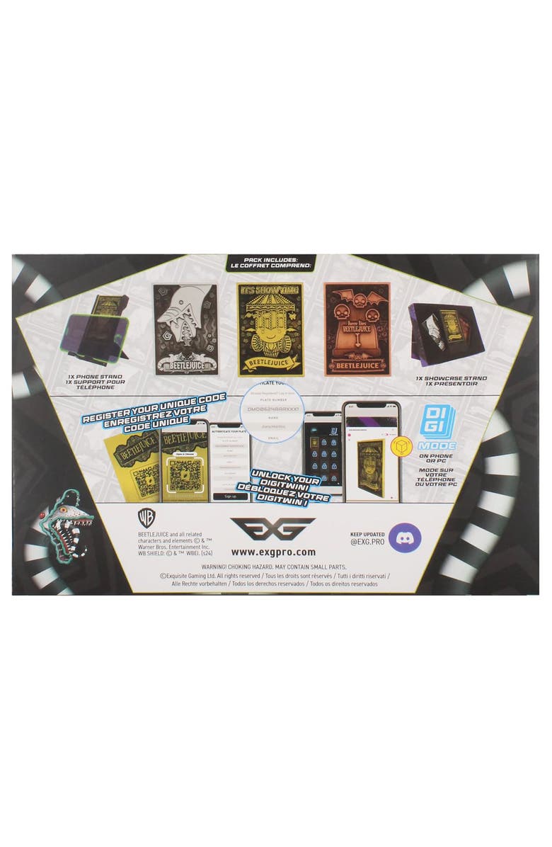 Exquisite Gaming Digiplate Starter Pack Beetlejuice 3 Metal Cards Phone Stand, Alternate, color, Multicolored
