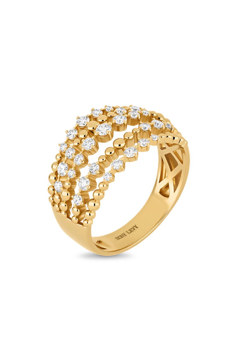 Mykonos Diamond Multirow Wide Ring (Online Trunk Show), Alternate, color, 18K YELLOW GOLD