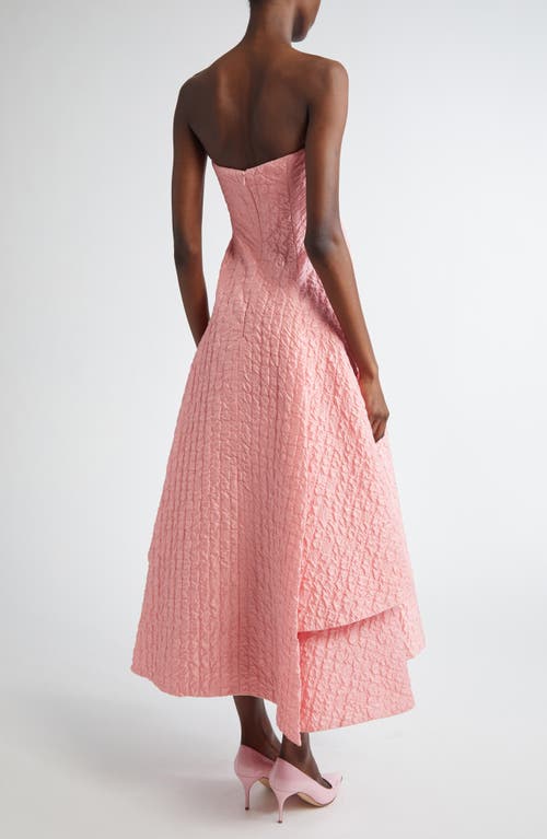 EMILIA WICKSTEAD EMILIA WICKSTEAD STRAPLESS SATIN SEERSUCKER MIDI DRESS
