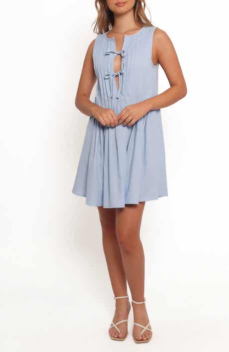Petal & Pup Madeline Pintuck Tie Front Minidress