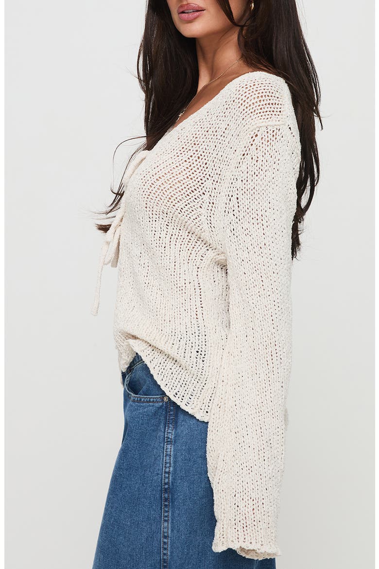 Swain Tie Front Cardigan, Alternate, color, CREAM