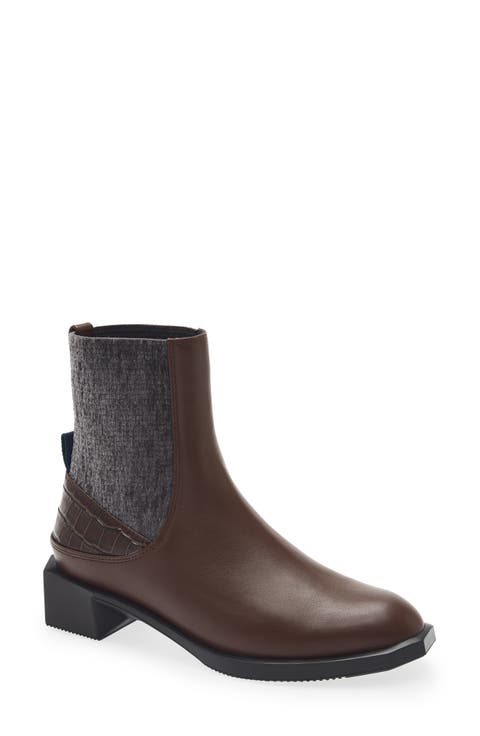 Forma Ena Croc Embossed Leather Bootie