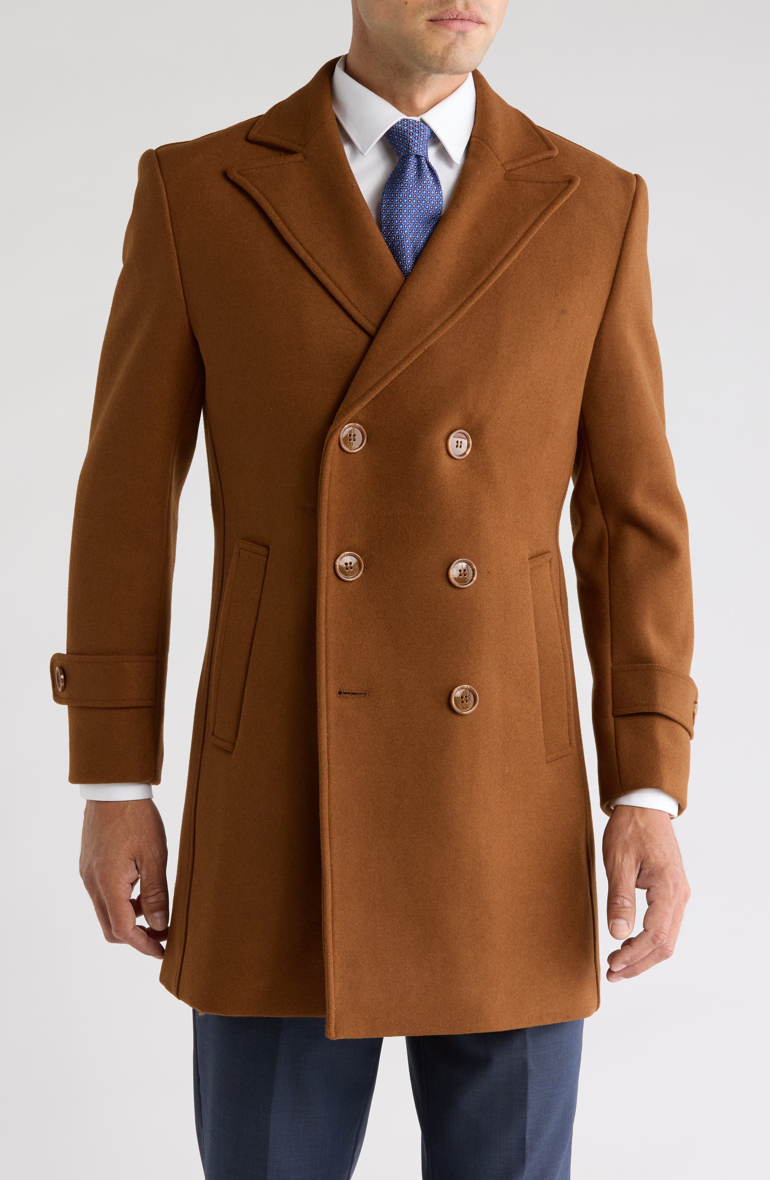 Braveman Double Breasted Wool Blend Pea Coat
